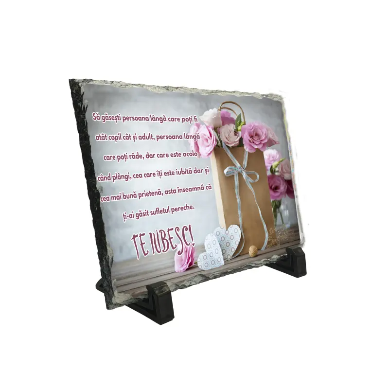 Sa gasesti persoana langa care poti..., piatra ardezie personalizata, cu mesaj model pa024